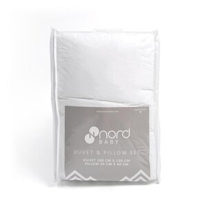 Nordbaby antklodės ir pagalvės rinkinys 100x130cm, 40x60cm, medvilnė, White - Elodie Details