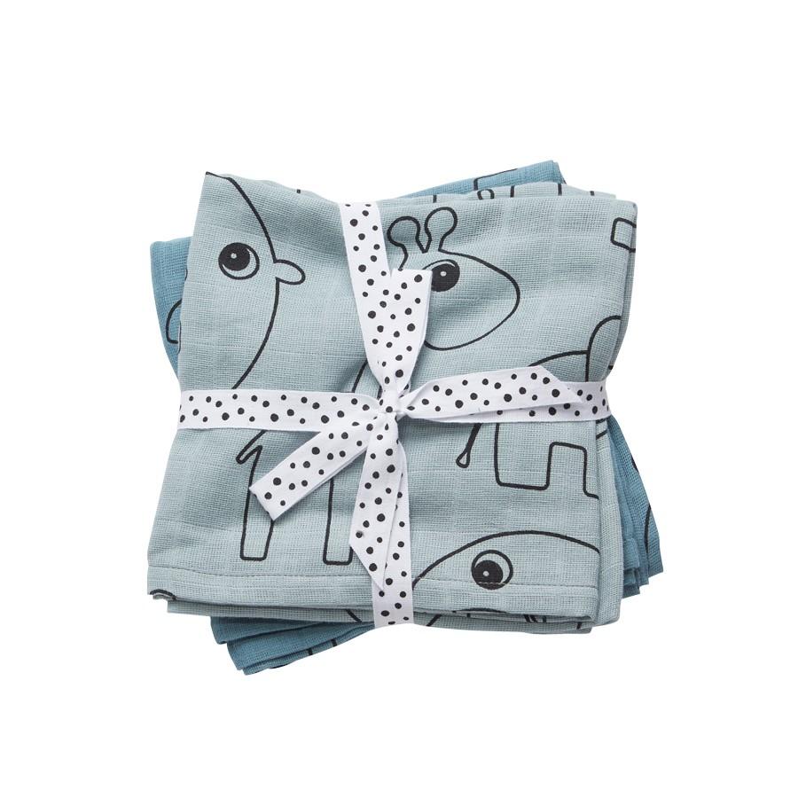 Done by Deer Swaddle, 2-pack, Contour, blue - Done by Deer