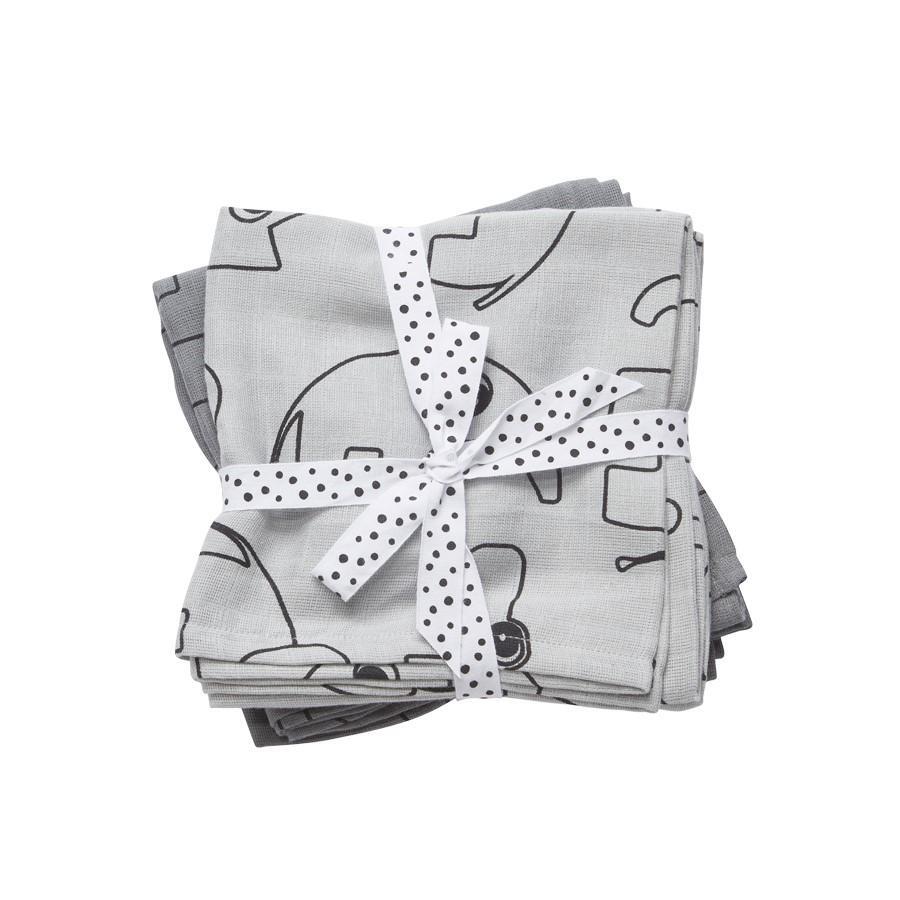 Done by Deer Swaddle, 2-pack, Contour, grey - Done by Deer