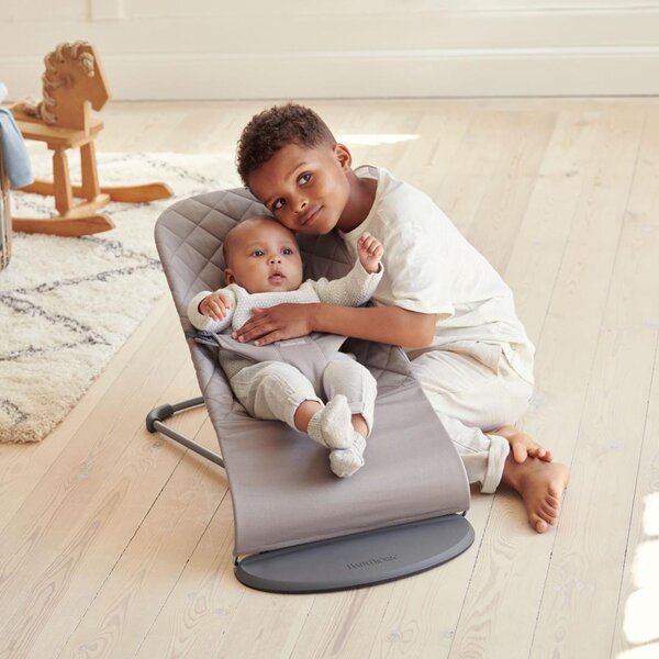 BabyBjörn Bliss bouncer Wovven/Classic quilt, Sand Grey - BabyBjörn
