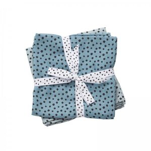 Done by Deer Burp cloth, 2-pack, Happy Dots, Blue  - Done by Deer