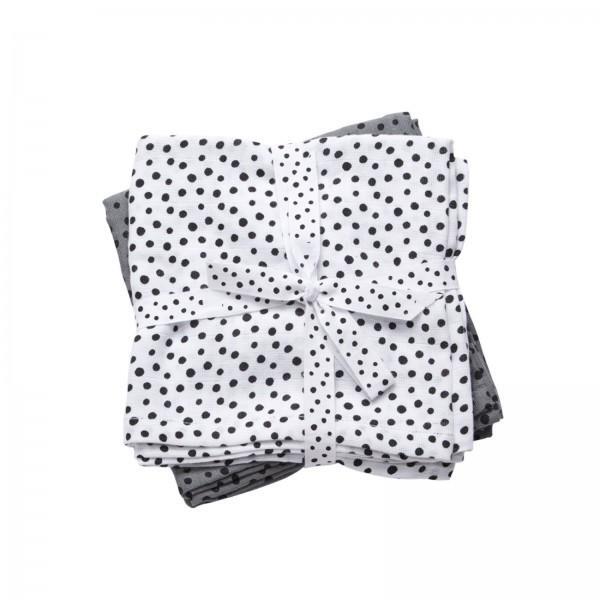 Done by Deer Burp cloth, 2-pack, Happy Dots, Grey  - Done by Deer