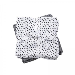 Done by Deer Burp cloth, 2-pack, Happy Dots, Grey  - Done by Deer