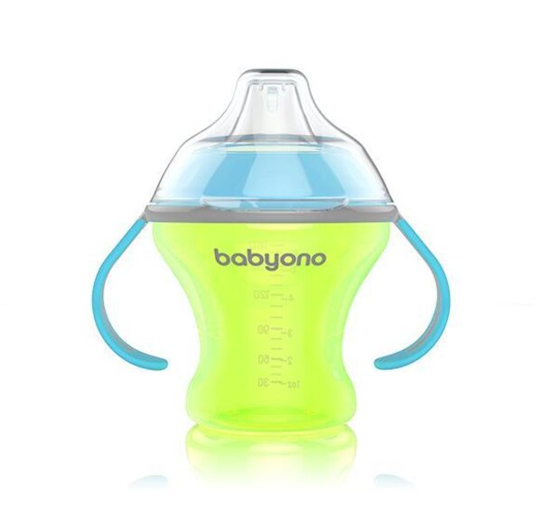 BabyOno 1456 Non Spill Cup with soft spout 180ml Natural Nursing - BabyOno