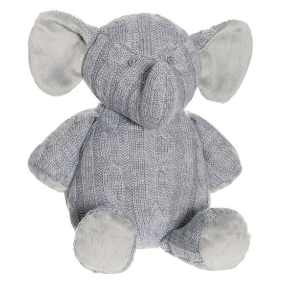 Teddykompaniet 2638-Knitted Elephant Grey - Teddykompaniet