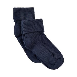 Minymo Baby rib sock w. fold (2-pack) 15/18 Dark Navy - Minymo