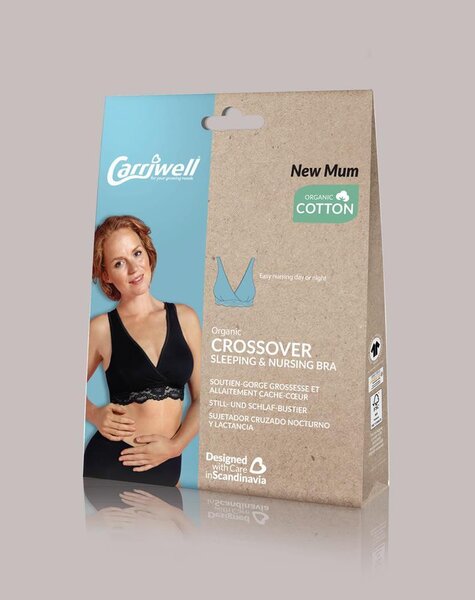 Carriwell Organic Crossover Nursing Bra Black L - Carriwell