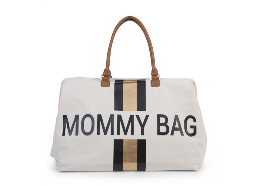 Childhome Mommy Bag suur tarvikute kott OffWhite, Black/Gold - Childhome