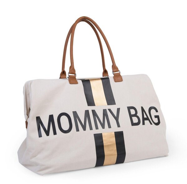 Childhome Mommy Bag mamos rankinė „Off White Stripes Black Gold“ - Childhome