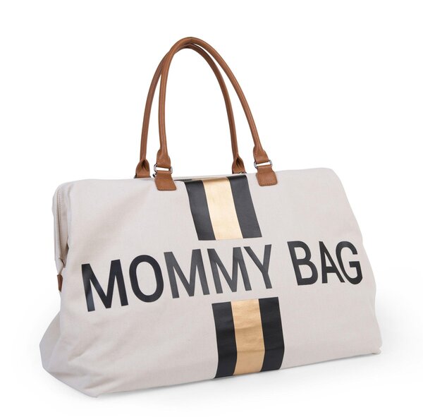 Childhome Mommy Bag suur tarvikute kott OffWhite, Black/Gold - Childhome