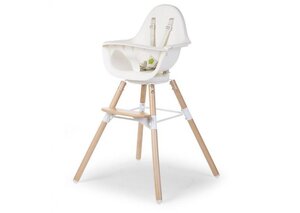 Childhome Evolu One.80° Chair Natural White 2in1 + Bumper - Peg-Perego