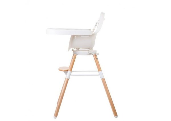 Childhome Evolu One.80° söögitool 2in1 turvakaarega, Natural White - Childhome