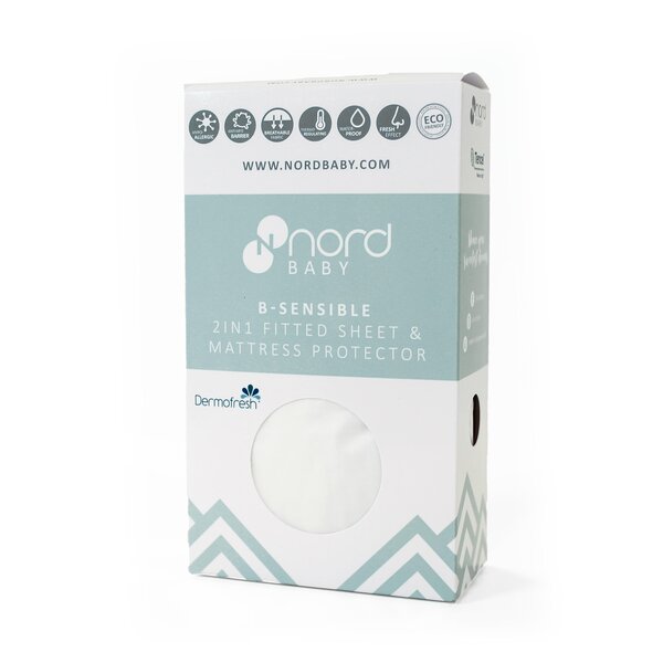 Nordbaby 2in1 veekindel voodilina 60x120cm, White - Nordbaby