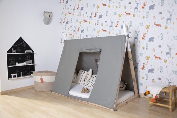 Childhome Tipi gultas rāmis Natural/White 70x140 - Childhome