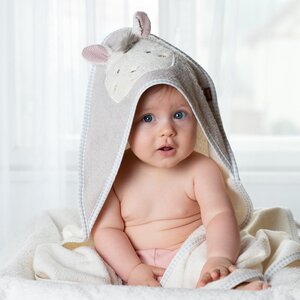 Fehn hooded towel 80x80cm, Llama - BabyOno