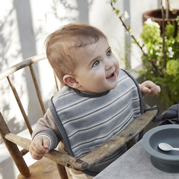 Elodie Details Baby Bib  Sandy Stripe One Size Blue/Beige/Black - Elodie Details