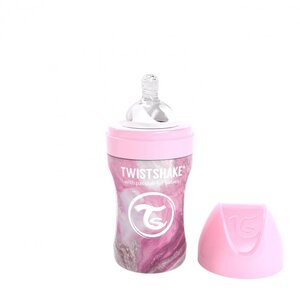 Twistshake Anti-Colic Stainless Steel 260ml Marble Pink - Suavinex