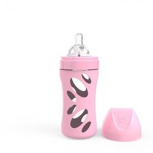 Twistshake Anti-Colic Glass Bottle 260ml Pastel Pink - Elodie Details