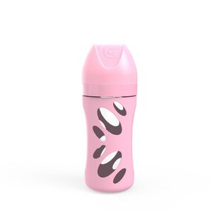 Twistshake Anti-Colic Glass Bottle 260ml Pastel Pink - Elodie Details