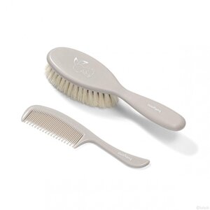 BabyOno hairbrush and comb, natural bristle - BabyOno