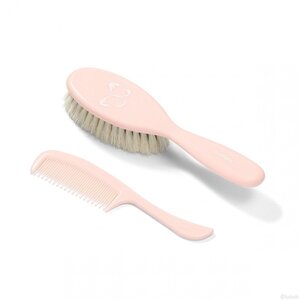 BabyOno 568/04 Hairbrush and comb, natural bristle Pink - BabyOno