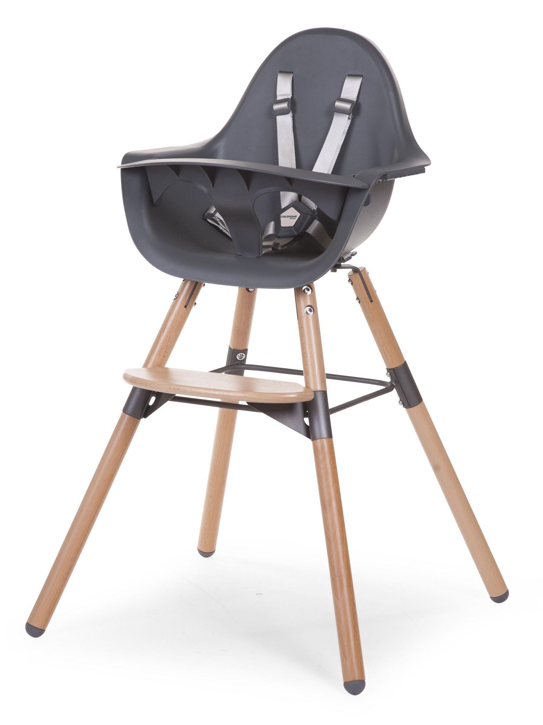 Childhome Evolu 2 söögitool 2in1 turvakaarega, Natural Anthracite | NordBaby™