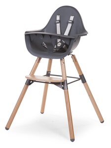Childhome evolu 2 chair natural / anthracite 2 in 1 + bumper - Childhome