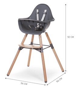 Childhome Evolu 2 barošanas krēsls 2in1, Natural Anthracite - Childhome