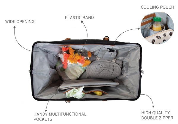 Childhome Mommy Bag tarvikute kott Black/Gold - Childhome
