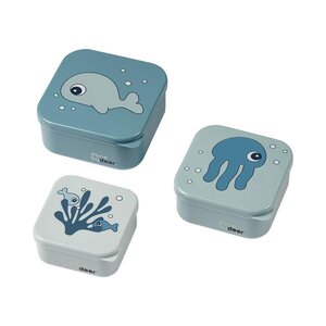 Done by Deer Snack box set 3pcs, Sea Friends Blue - Done by Deer