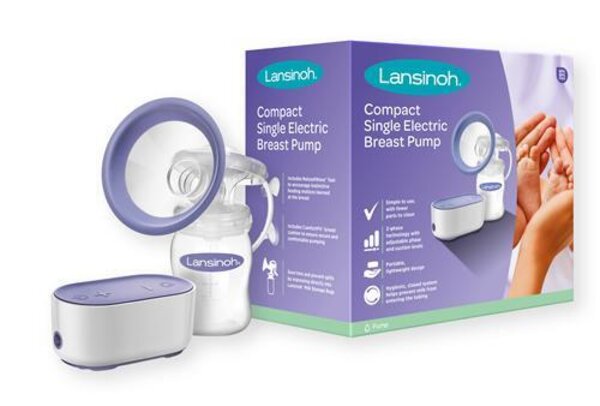 Lansinoh Compact Single Electric Breast Pump BPA/BPS free  Violet - Lansinoh