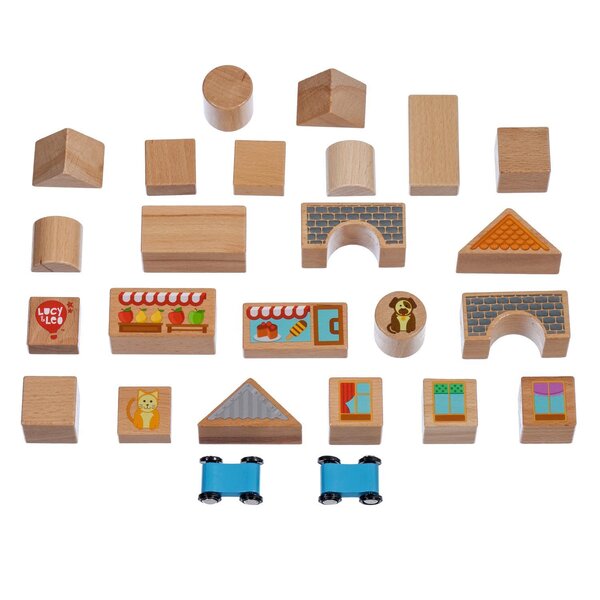 Lucy & Leo wooden toy Blocks (mid set, 25 ps) - Lucy & Leo