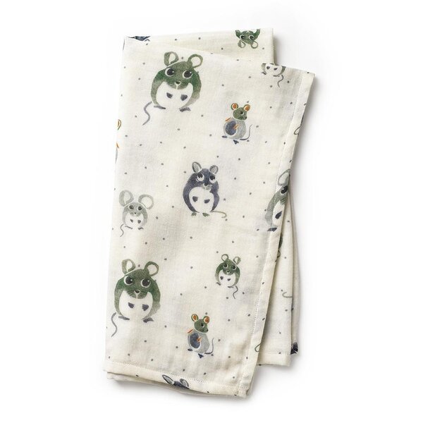 Elodie Details bamboo muslin blanket 80x80cm, Forest Mouse - Elodie Details