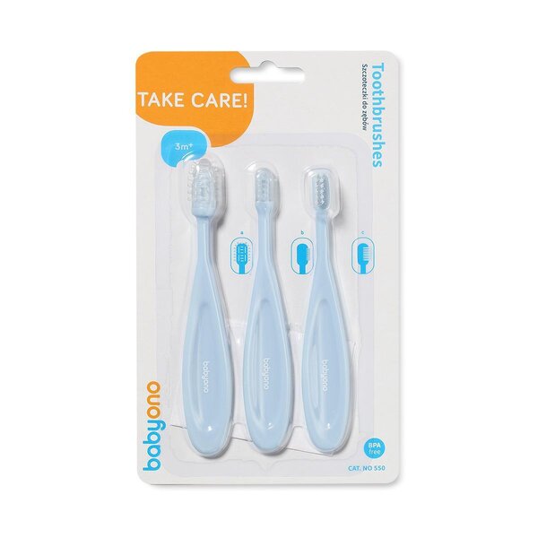 BabyOno baby toothbrushes 3pcs - BabyOno