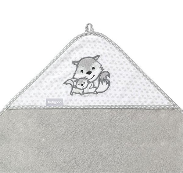 BabyOno bamboo полотенце с капюшоном 100x100cm, Grey - BabyOno