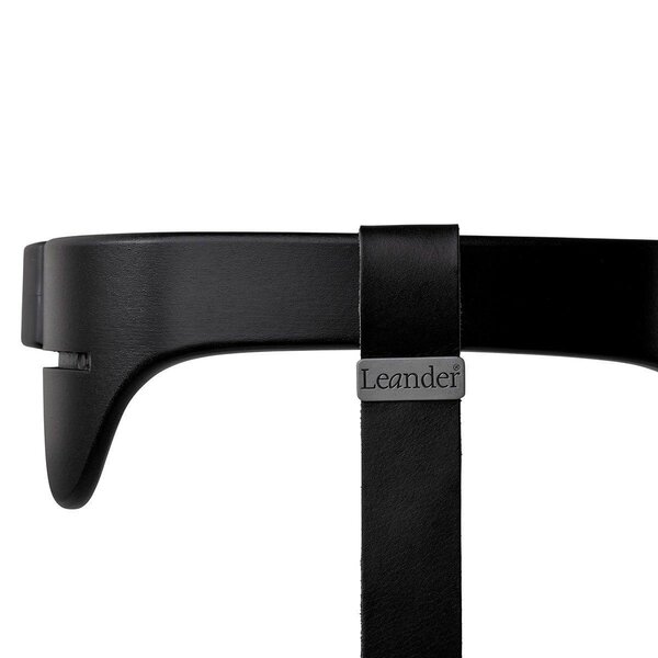 Leander leather strap for safety bar, Black - Leander