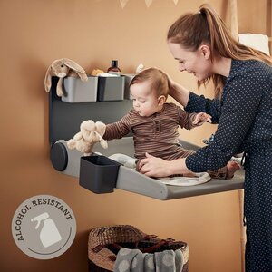 Leander Wally wallmounted changing table, Dusty Grey - Childhome