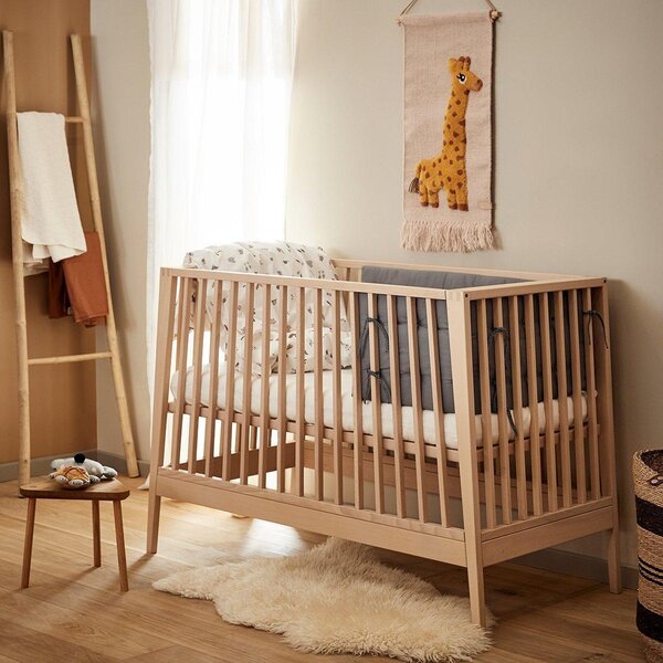 Leander Linea baby cot 65x132cm, Beech - Leander