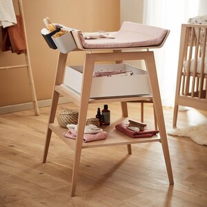 Leander changing table w. Mat Linea, Beech  - Childhome