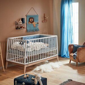 Leander Luna baby cot 140x70cm, White/Oak  - Leander