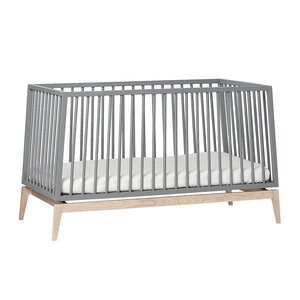 Leander Luna baby cot, 140x70cm, Grey/Oak  - Leander