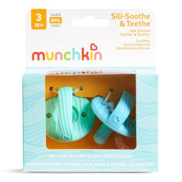 Munchkin 2pk Sili-Soother & Teether Blue/Green - Munchkin