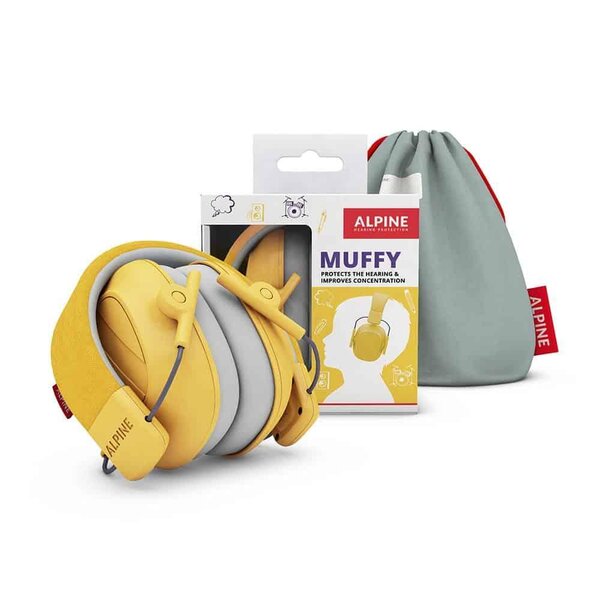 Alpine Muffy  earmuff for children 5-16 years, Yellow - Alpine Muffy 