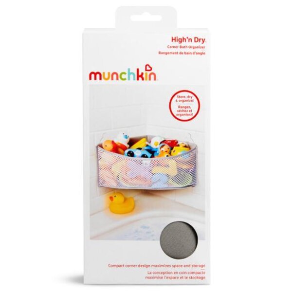 Munchkin Corner Bath Organizer High N Dry Grey - Munchkin