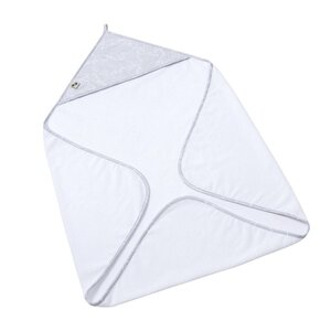 Nordbaby dvielis ar kapuci 90x90cm, White/Grey - Nordbaby