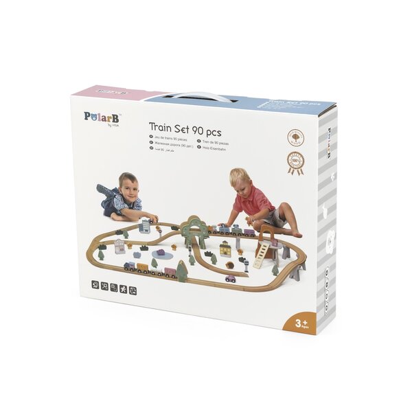 PolarB Train Set 90 pcs Multicolor - PolarB