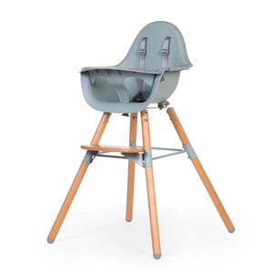 Childhome Evolu 2 highchair natural Mint, with bumper - Childhome