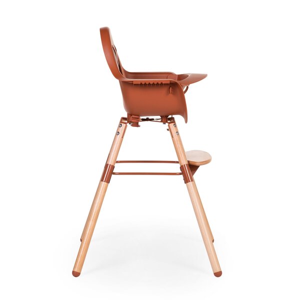 Childhome Evolu 2 high chair natural Rust, with bumper - Childhome
