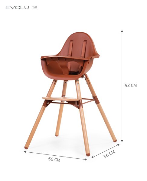 Childhome Evolu 2 barošanas krēsls 2in1, Natural Rust - Childhome