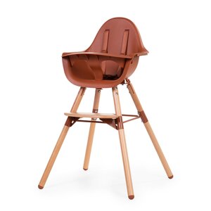 Childhome Evolu 2 high chair 2in1 with bumper, Natural Rust - Childhome